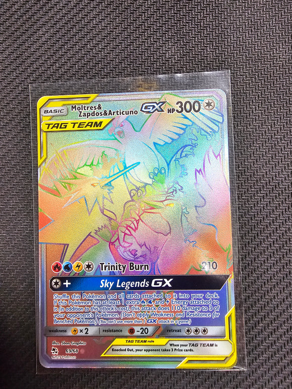 Moltres & Zapdos & Articuno GX (Secret) - Hidden Fates - Single Card