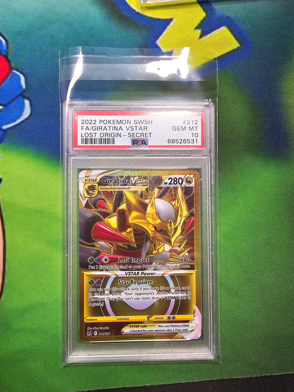 2022 POKEMON SWSH FA/GIRATINA VSTAR LOST ORIGIN - SECRET PSA 10 CERT 68526531