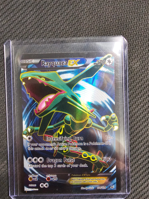 Rayquaza EX (104 Full Art) 104/108 Roaring Skies Holo Pokemon 2015 - Single Card
