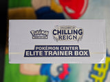 Chilling Reign Pokemon Center Elite Trainer Box [Ice Rider Calyrex] (Exclusive) - SWSH06: Chilling Reign (SWSH06) - Slight tear in wrap