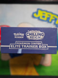 Chilling Reign Pokemon Center Elite Trainer Box [Ice Rider Calyrex] (Exclusive) - SWSH06: Chilling Reign (SWSH06) - Slight tear in wrap