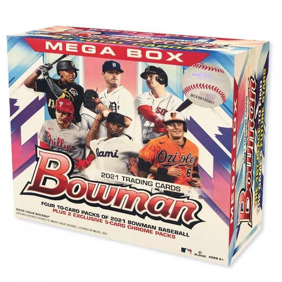 2021 Topps MLB Bowman Baseball Mega Box (Four 10-card Packs)