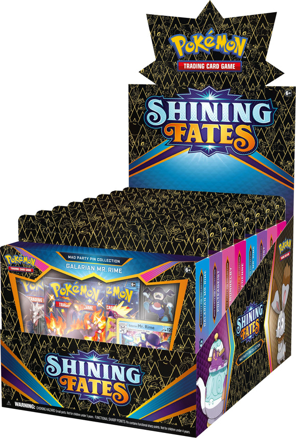 Shining Fates Mad Party Pin Collection Factory Sealed Box (24 packs)