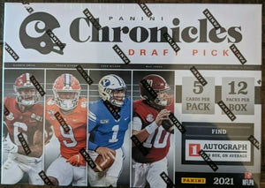 2021 Panini NFL Chronicles Draft Pick Football Trading Card Mega Box (60 Cards)