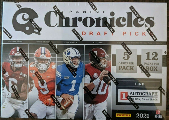 2021 Panini NFL Chronicles Draft Pick Football Trading Card Mega Box (60 Cards)